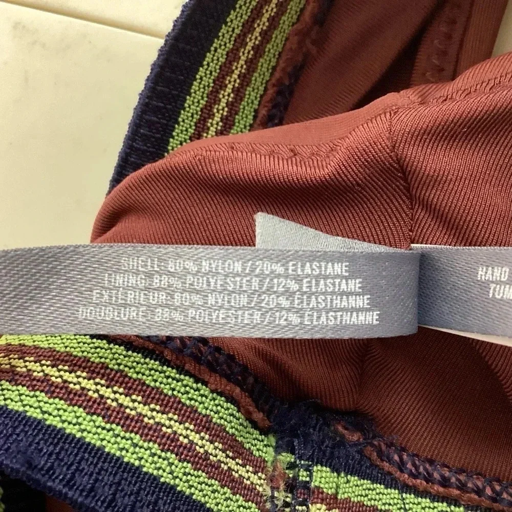 Aerie Racerback High Neck Swim Crop Top Brown